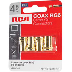 VH1454R - RG6 Crimp Connector - 4 Pack