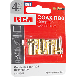 VH1454R - RG6 Crimp Connector - 4 Pack