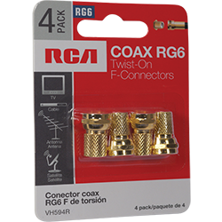 VH594R - Twist F Connectors RG6 - 4 Pack
