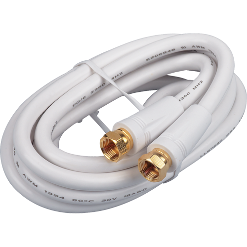 VH606WHR - 6 Foot Digital RG6 Coaxial Cable in White Color